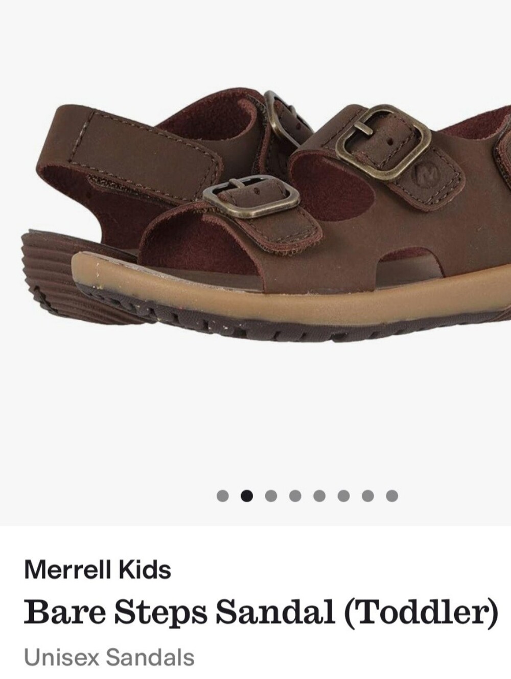 Merrell Kids Brown Leather Bare Steps Sandals